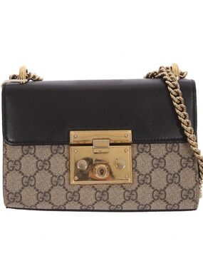 ♥️Gucci GG Supreme Canvas Shoulder Bag in Beige and Black♥️